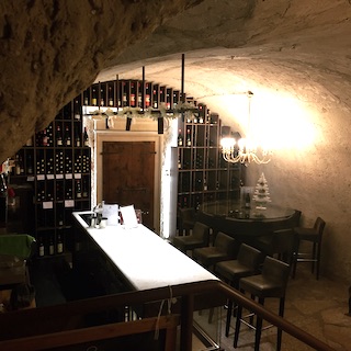 tasting room in a cellar